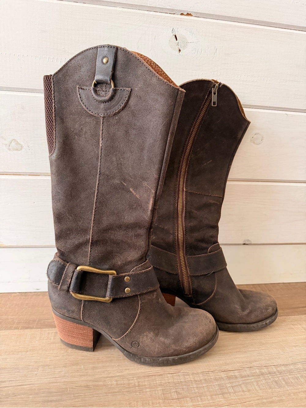 Børn Brown Leather Riding Boots | Buckle Accent